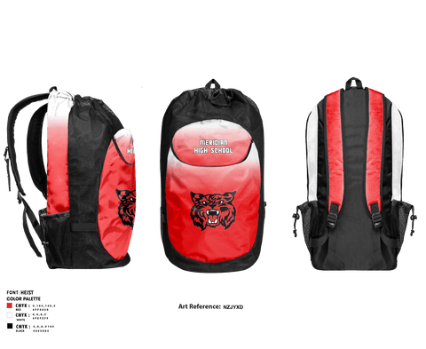 Gear Bag, Meridian High School Basketball, Men's Basketball, Teamtime, Team time, sublimation, custom sports apparel, team uniforms, spirit wear, spiritwear, sports uniforms, custom shirts, team store, custom team store, fundraiser sports, apparel fundraiser