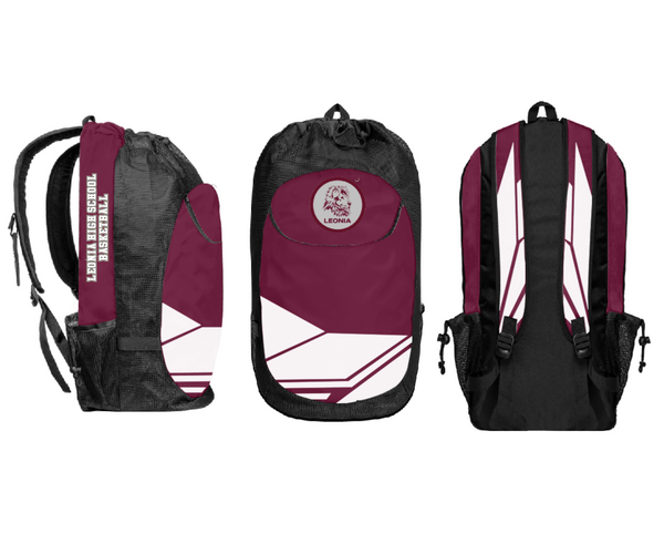 Gear Bag, Leonia High School Basketball, Men's Basketball, Teamtime, Team time, sublimation, custom sports apparel, team uniforms, spirit wear, spiritwear, sports uniforms, custom shirts, team store, custom team store, fundraiser sports, apparel fundraiser