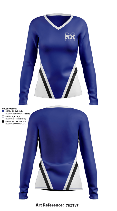 Women's Long Sleeve Vneck Shirt, MRH High School, Spirit Store, Teamtime, Team time, sublimation, custom sports apparel, team uniforms, spirit wear, spiritwear, sports uniforms, custom shirts, team store, custom team store, fundraiser sports, apparel fundraiser
