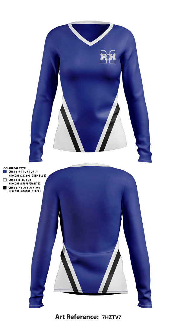 Women's Long Sleeve Vneck Shirt, MRH High School, Spirit Store, Teamtime, Team time, sublimation, custom sports apparel, team uniforms, spirit wear, spiritwear, sports uniforms, custom shirts, team store, custom team store, fundraiser sports, apparel fundraiser