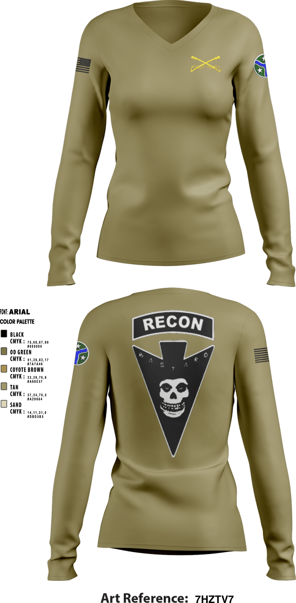 Women's Long Sleeve Vneck Shirt, , Army, Teamtime, Team time, sublimation, custom sports apparel, team uniforms, spirit wear, spiritwear, sports uniforms, custom shirts, team store, custom team store, fundraiser sports, apparel fundraiser