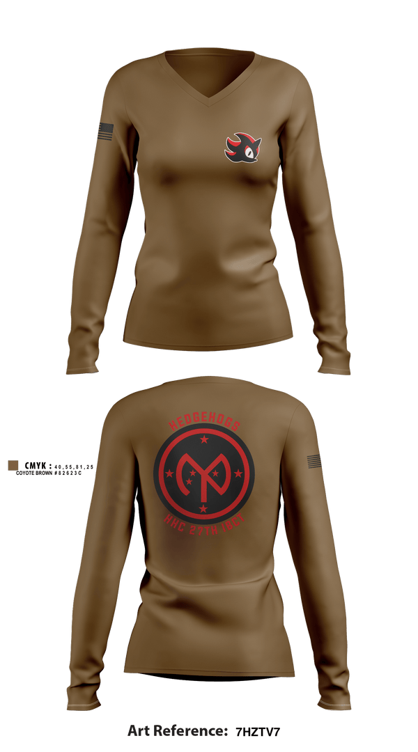 Women's Long Sleeve Vneck Shirt, HHC 27th IBCT, , Teamtime, Team time, sublimation, custom sports apparel, team uniforms, spirit wear, spiritwear, sports uniforms, custom shirts, team store, custom team store, fundraiser sports, apparel fundraiser
