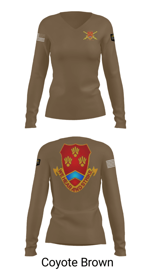 Women's Long Sleeve Vneck Shirt, , National Guard, Teamtime, Team time, sublimation, custom sports apparel, team uniforms, spirit wear, spiritwear, sports uniforms, custom shirts, team store, custom team store, fundraiser sports, apparel fundraiser