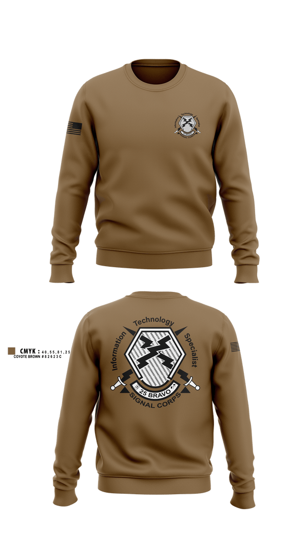 Crew Neck Sweatshirt, 25 Bravo, Army, Teamtime, Team time, sublimation, custom sports apparel, team uniforms, spirit wear, spiritwear, sports uniforms, custom shirts, team store, custom team store, fundraiser sports, apparel fundraiser