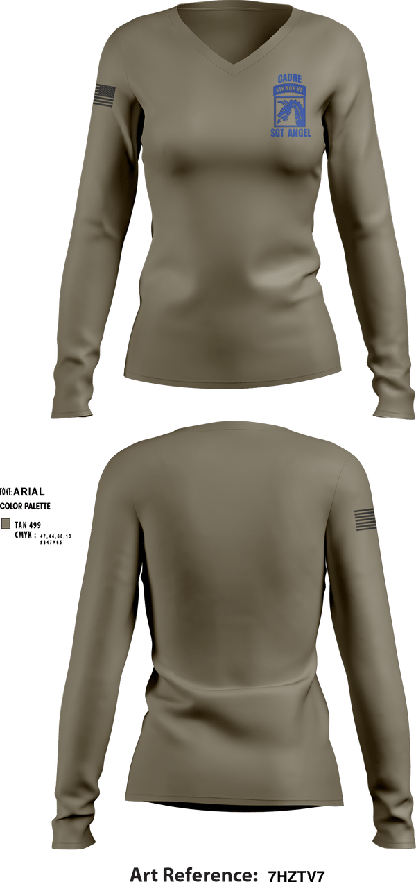 Women's Long Sleeve Vneck Shirt, , Army, Teamtime, Team time, sublimation, custom sports apparel, team uniforms, spirit wear, spiritwear, sports uniforms, custom shirts, team store, custom team store, fundraiser sports, apparel fundraiser