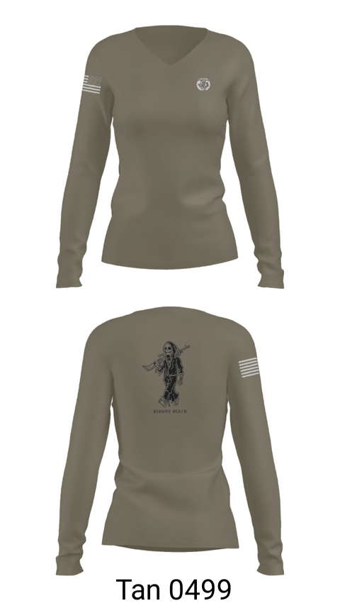 Women's Long Sleeve Vneck Shirt, , Marines, Teamtime, Team time, sublimation, custom sports apparel, team uniforms, spirit wear, spiritwear, sports uniforms, custom shirts, team store, custom team store, fundraiser sports, apparel fundraiser