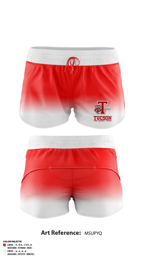 Track Shorts, Tucson High Magnet School Tennis, Tennis, Teamtime, Team time, sublimation, custom sports apparel, team uniforms, spirit wear, spiritwear, sports uniforms, custom shirts, team store, custom team store, fundraiser sports, apparel fundraiser