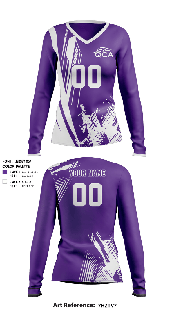 Women's Long Sleeve Vneck Shirt, QCA, Women's Volleyball, Teamtime, Team time, sublimation, custom sports apparel, team uniforms, spirit wear, spiritwear, sports uniforms, custom shirts, team store, custom team store, fundraiser sports, apparel fundraiser