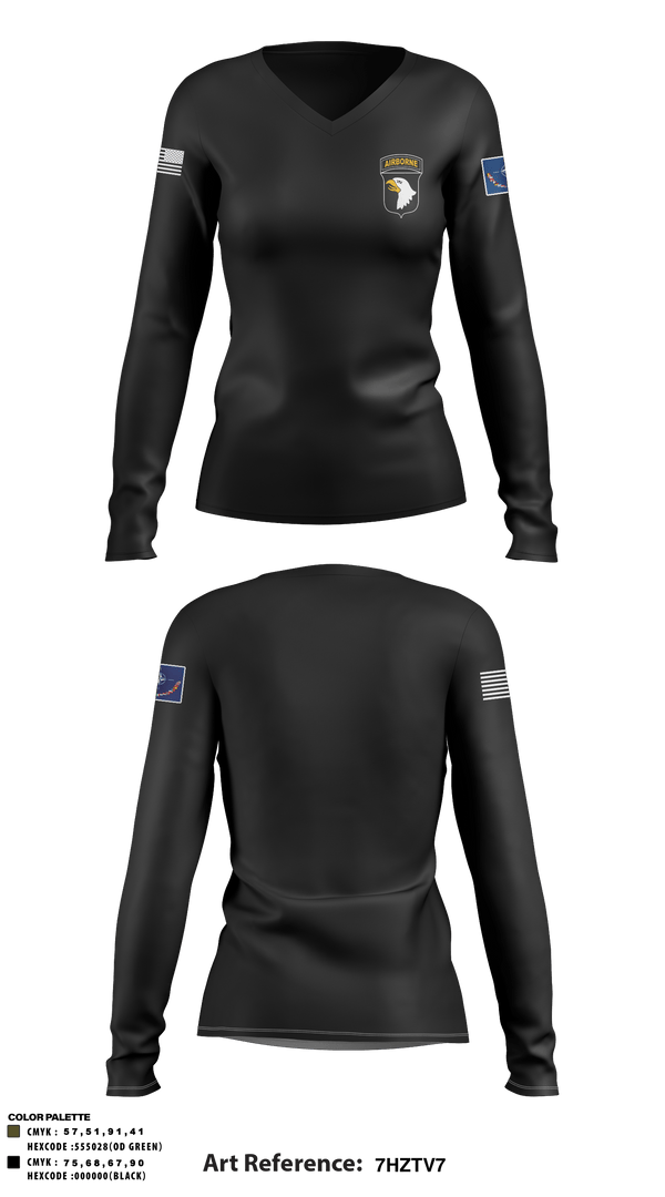 Women's Long Sleeve Vneck Shirt, , Army, Teamtime, Team time, sublimation, custom sports apparel, team uniforms, spirit wear, spiritwear, sports uniforms, custom shirts, team store, custom team store, fundraiser sports, apparel fundraiser