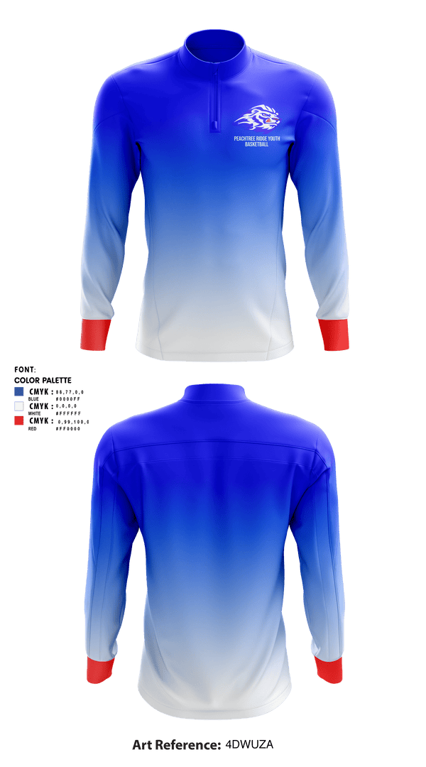 Quarter Zip Jacket, Peachtree Ridge Youth Athletic Association, Men's Basketball, Teamtime, Team time, sublimation, custom sports apparel, team uniforms, spirit wear, spiritwear, sports uniforms, custom shirts, team store, custom team store, fundraiser sports, apparel fundraiser