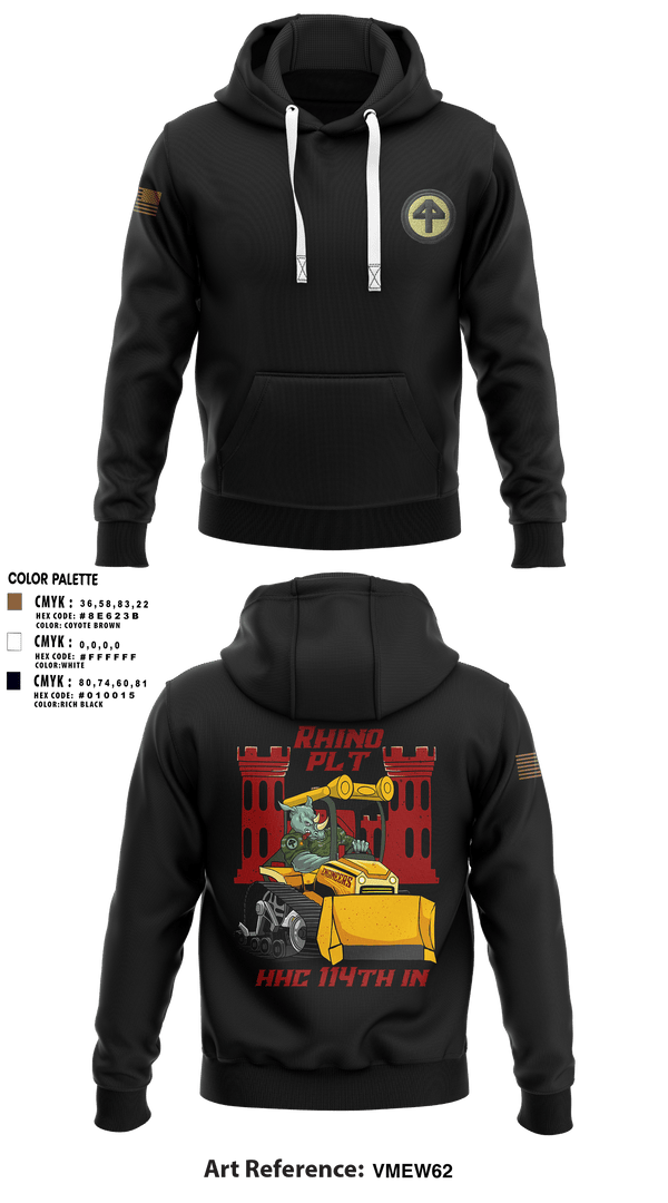 Hoodie, HHC 1-114 Infantry Brigade, , Teamtime, Team time, sublimation, custom sports apparel, team uniforms, spirit wear, spiritwear, sports uniforms, custom shirts, team store, custom team store, fundraiser sports, apparel fundraiser