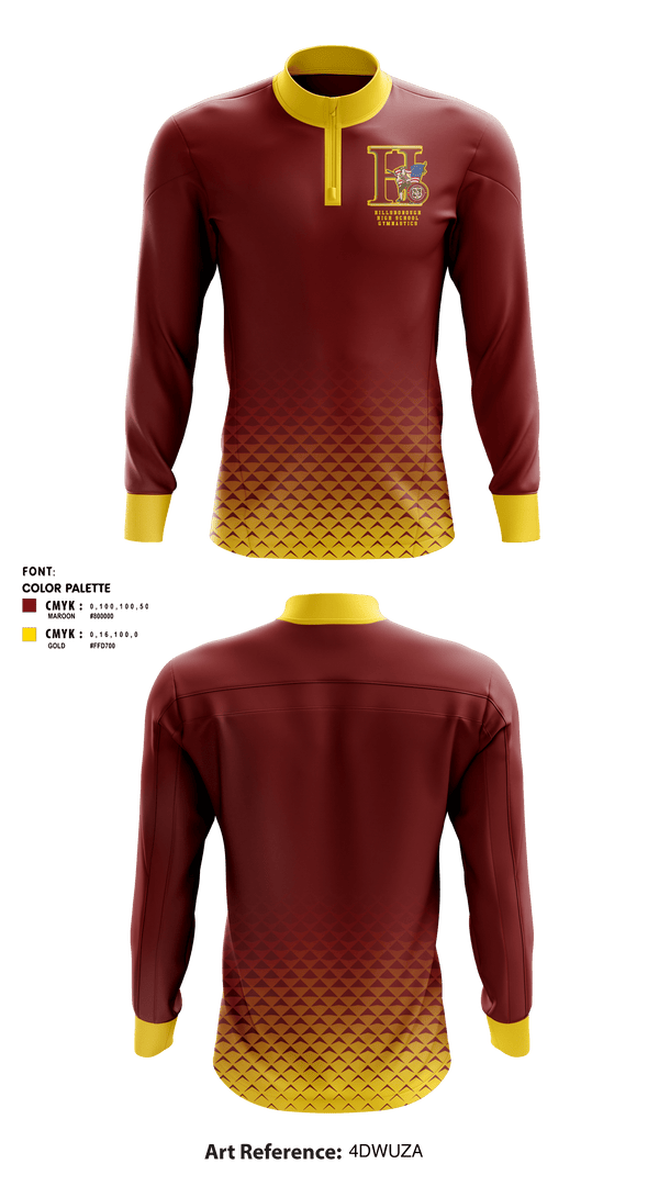 Quarter Zip Jacket, Hillsborough High School Gymnastics, Spirit Store, Teamtime, Team time, sublimation, custom sports apparel, team uniforms, spirit wear, spiritwear, sports uniforms, custom shirts, team store, custom team store, fundraiser sports, apparel fundraiser