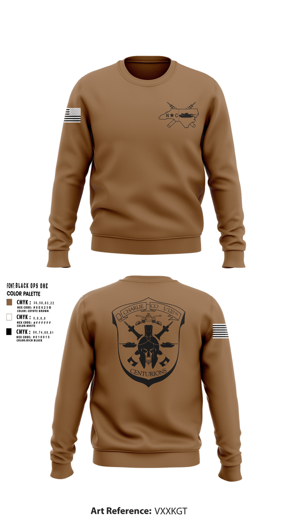 Crew Neck Sweatshirt, Charlie Co 1/120th, Army, Teamtime, Team time, sublimation, custom sports apparel, team uniforms, spirit wear, spiritwear, sports uniforms, custom shirts, team store, custom team store, fundraiser sports, apparel fundraiser