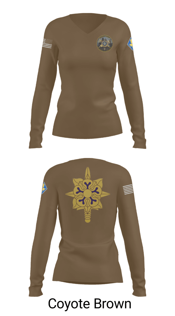 Women's Long Sleeve Vneck Shirt, , Army, Teamtime, Team time, sublimation, custom sports apparel, team uniforms, spirit wear, spiritwear, sports uniforms, custom shirts, team store, custom team store, fundraiser sports, apparel fundraiser