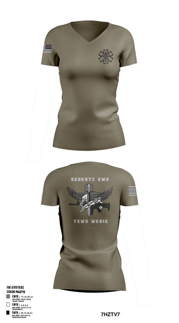 Women's Short Sleeve Vneck Shirt, Schertz SWAT, Fire Department, Teamtime, Team time, sublimation, custom sports apparel, team uniforms, spirit wear, spiritwear, sports uniforms, custom shirts, team store, custom team store, fundraiser sports, apparel fundraiser