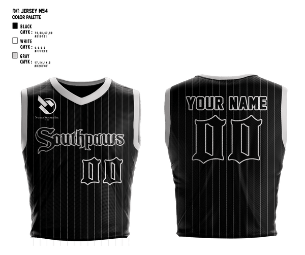 Basketball Uniform, Southpaws, Men's Basketball, Teamtime, Team time, sublimation, custom sports apparel, team uniforms, spirit wear, spiritwear, sports uniforms, custom shirts, team store, custom team store, fundraiser sports, apparel fundraiser
