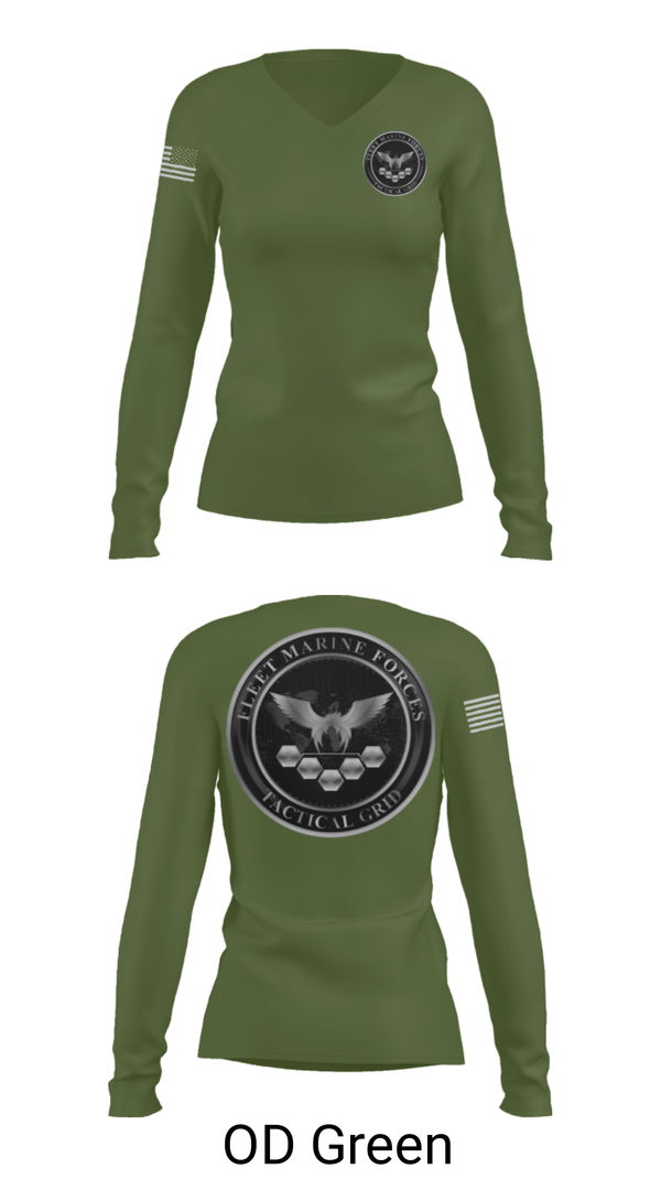 Women's Long Sleeve Vneck Shirt, , Marines, Teamtime, Team time, sublimation, custom sports apparel, team uniforms, spirit wear, spiritwear, sports uniforms, custom shirts, team store, custom team store, fundraiser sports, apparel fundraiser
