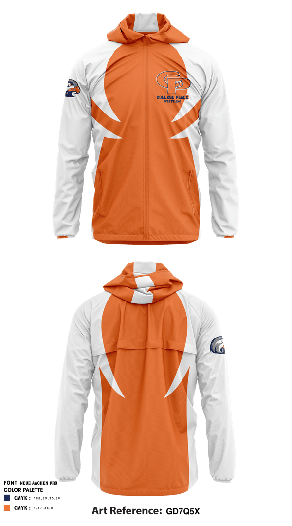 Windbreaker, College Place Wrestling, Wrestling, Teamtime, Team time, sublimation, custom sports apparel, team uniforms, spirit wear, spiritwear, sports uniforms, custom shirts, team store, custom team store, fundraiser sports, apparel fundraiser