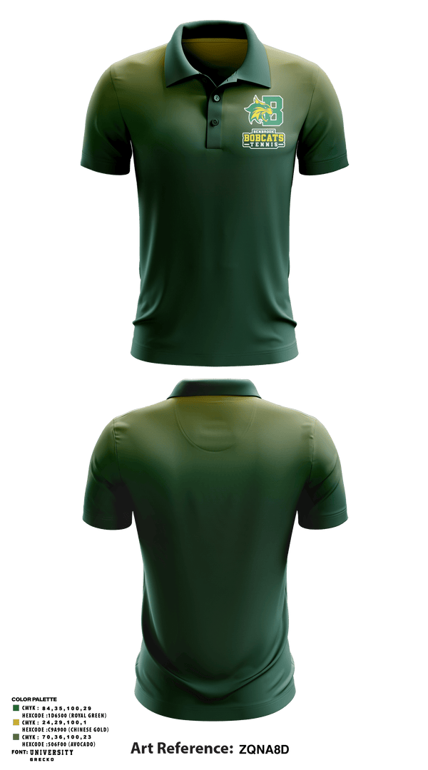 Short Sleeve Performance Polo, Bobcat Tennis, Tennis, Teamtime, Team time, sublimation, custom sports apparel, team uniforms, spirit wear, spiritwear, sports uniforms, custom shirts, team store, custom team store, fundraiser sports, apparel fundraiser