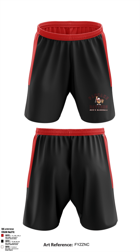 Athletic Shorts With Pockets, Pancake Batters, Baseball, Teamtime, Team time, sublimation, custom sports apparel, team uniforms, spirit wear, spiritwear, sports uniforms, custom shirts, team store, custom team store, fundraiser sports, apparel fundraiser