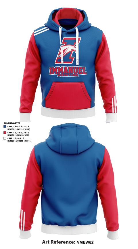 Hoodie, Immanuel High School Wrestling, Wrestling, Teamtime, Team time, sublimation, custom sports apparel, team uniforms, spirit wear, spiritwear, sports uniforms, custom shirts, team store, custom team store, fundraiser sports, apparel fundraiser