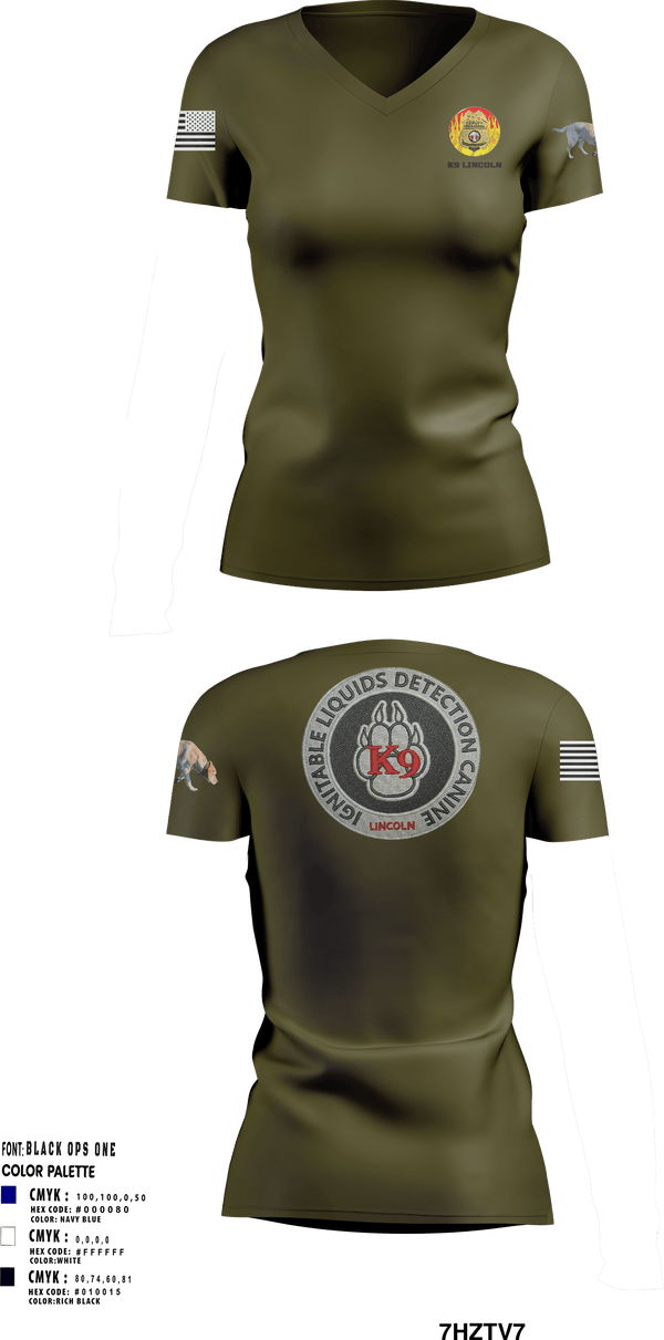 Women's Short Sleeve Vneck Shirt, Stafford County Fire Marshal's Office, Police, Teamtime, Team time, sublimation, custom sports apparel, team uniforms, spirit wear, spiritwear, sports uniforms, custom shirts, team store, custom team store, fundraiser sports, apparel fundraiser