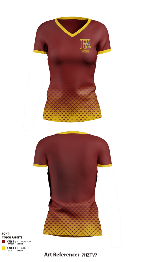 Women's Short Sleeve Vneck Shirt, Hillsborough High School Gymnastics, Spirit Store, Teamtime, Team time, sublimation, custom sports apparel, team uniforms, spirit wear, spiritwear, sports uniforms, custom shirts, team store, custom team store, fundraiser sports, apparel fundraiser