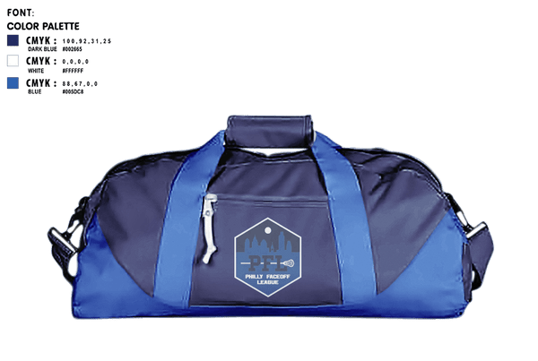 Duffle Bag, Philly Face-Off League, Spirit Store, Teamtime, Team time, sublimation, custom sports apparel, team uniforms, spirit wear, spiritwear, sports uniforms, custom shirts, team store, custom team store, fundraiser sports, apparel fundraiser