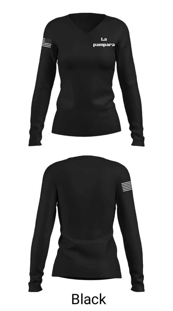 Women's Long Sleeve Vneck Shirt, La pampara, Softball, Teamtime, Team time, sublimation, custom sports apparel, team uniforms, spirit wear, spiritwear, sports uniforms, custom shirts, team store, custom team store, fundraiser sports, apparel fundraiser