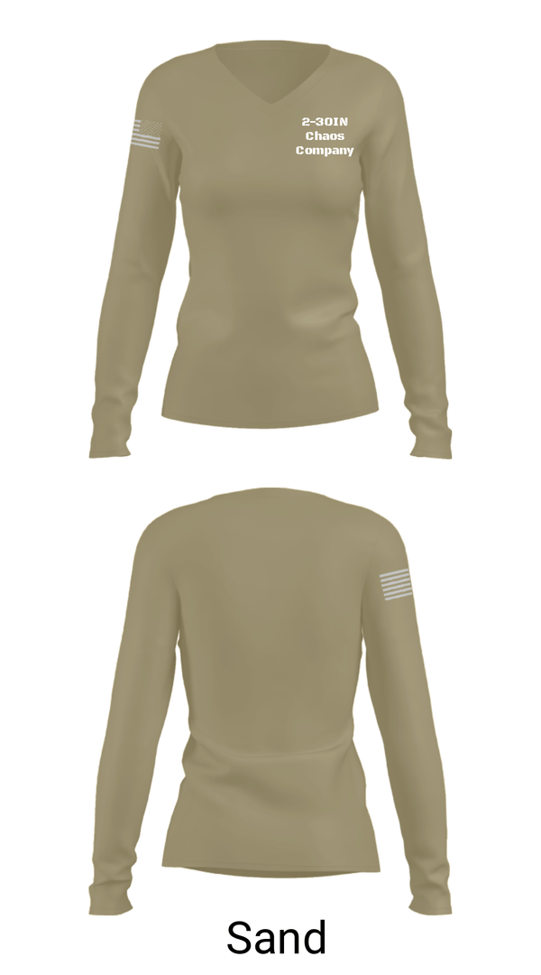 Women's Long Sleeve Vneck Shirt, , Army, Teamtime, Team time, sublimation, custom sports apparel, team uniforms, spirit wear, spiritwear, sports uniforms, custom shirts, team store, custom team store, fundraiser sports, apparel fundraiser