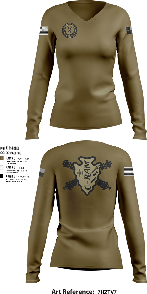 Women's Long Sleeve Vneck Shirt, 3133FABJ, Army, Teamtime, Team time, sublimation, custom sports apparel, team uniforms, spirit wear, spiritwear, sports uniforms, custom shirts, team store, custom team store, fundraiser sports, apparel fundraiser