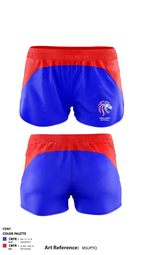 Women's Shorts, Lewis County High School Softball, Softball, Teamtime, Team time, sublimation, custom sports apparel, team uniforms, spirit wear, spiritwear, sports uniforms, custom shirts, team store, custom team store, fundraiser sports, apparel fundraiser