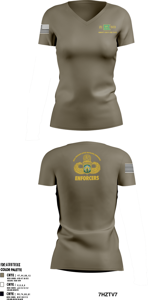 Women's Short Sleeve Vneck Shirt, 21ST MILITARY POLICE COMPANY (AIRBORNE), Army, Teamtime, Team time, sublimation, custom sports apparel, team uniforms, spirit wear, spiritwear, sports uniforms, custom shirts, team store, custom team store, fundraiser sports, apparel fundraiser