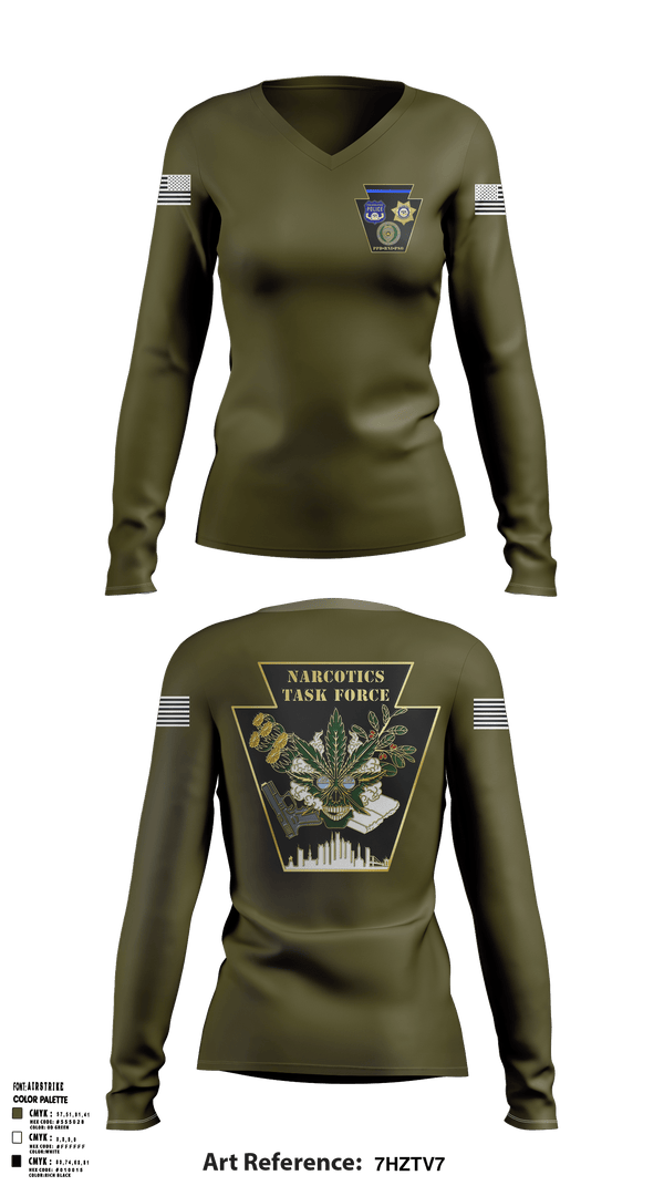 Women's Long Sleeve Vneck Shirt, Narcotics, Police, Teamtime, Team time, sublimation, custom sports apparel, team uniforms, spirit wear, spiritwear, sports uniforms, custom shirts, team store, custom team store, fundraiser sports, apparel fundraiser
