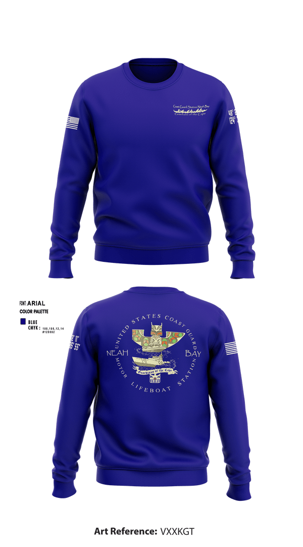 Crew Neck Sweatshirt, USCG STATION NEAH BAY, Coast Guard, Teamtime, Team time, sublimation, custom sports apparel, team uniforms, spirit wear, spiritwear, sports uniforms, custom shirts, team store, custom team store, fundraiser sports, apparel fundraiser