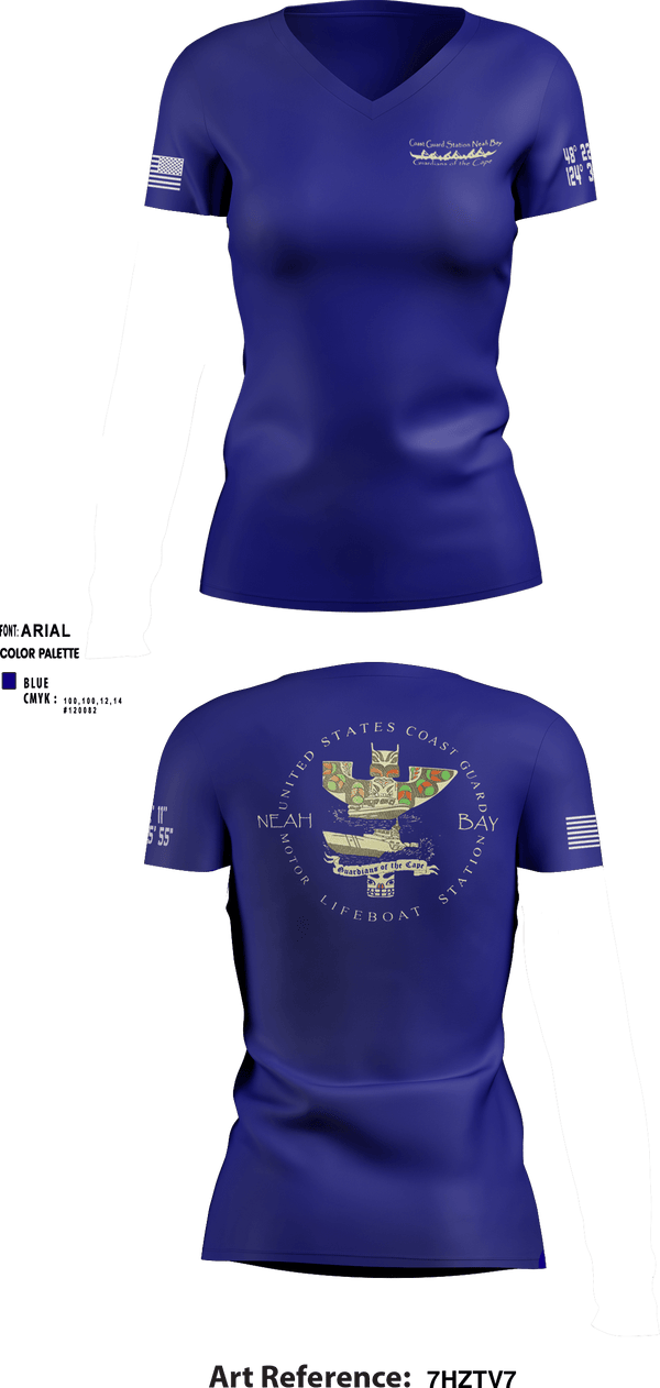 Women's Short Sleeve Vneck Shirt, USCG STATION NEAH BAY, Coast Guard, Teamtime, Team time, sublimation, custom sports apparel, team uniforms, spirit wear, spiritwear, sports uniforms, custom shirts, team store, custom team store, fundraiser sports, apparel fundraiser