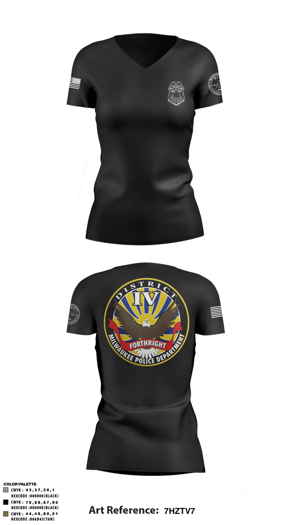 Women's Short Sleeve Vneck Shirt, District IV, Police, Teamtime, Team time, sublimation, custom sports apparel, team uniforms, spirit wear, spiritwear, sports uniforms, custom shirts, team store, custom team store, fundraiser sports, apparel fundraiser
