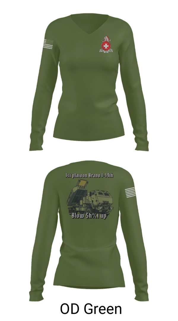 Women's Long Sleeve Vneck Shirt, , Army, Teamtime, Team time, sublimation, custom sports apparel, team uniforms, spirit wear, spiritwear, sports uniforms, custom shirts, team store, custom team store, fundraiser sports, apparel fundraiser