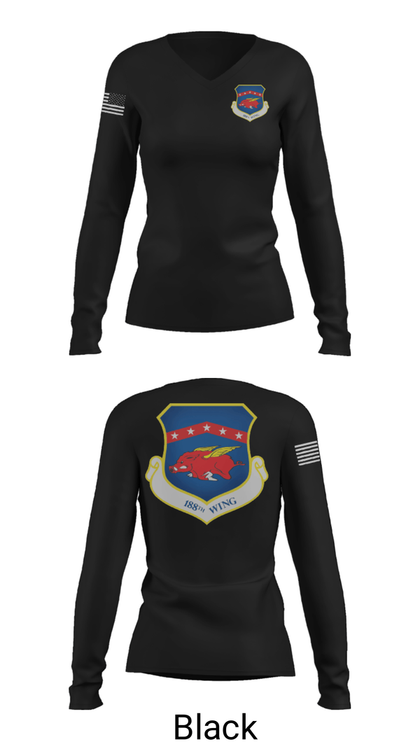 Women's Long Sleeve Vneck Shirt, , Air Force, Teamtime, Team time, sublimation, custom sports apparel, team uniforms, spirit wear, spiritwear, sports uniforms, custom shirts, team store, custom team store, fundraiser sports, apparel fundraiser