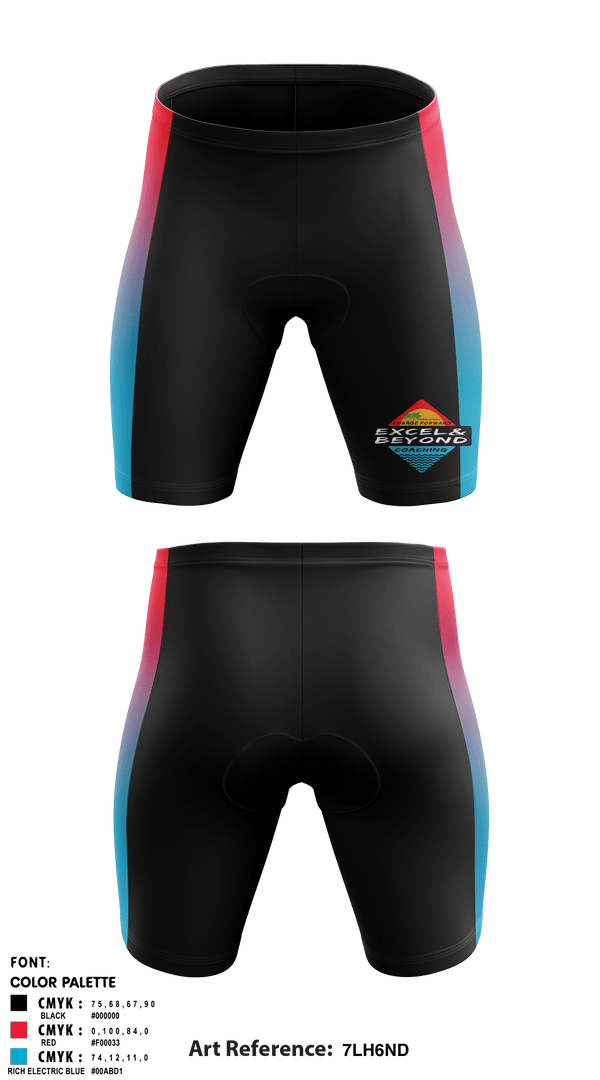Men's Compression Shorts, Excel & Beyond Coaching, Cycling, Teamtime, Team time, sublimation, custom sports apparel, team uniforms, spirit wear, spiritwear, sports uniforms, custom shirts, team store, custom team store, fundraiser sports, apparel fundraiser