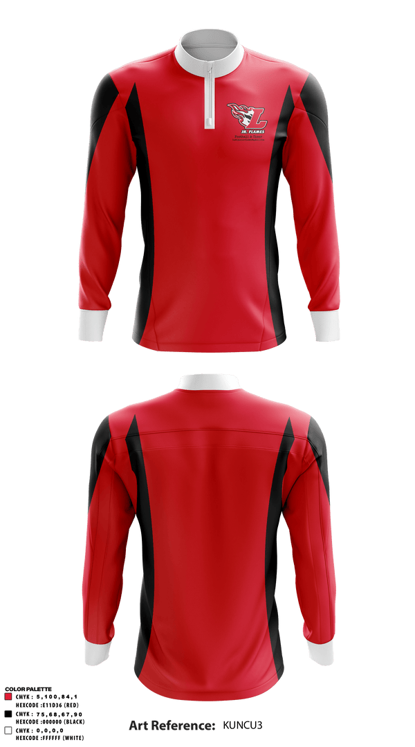 Quarter Zip Jacket, Lodi Jr Flames Football & Cheer, Cheer, Teamtime, Team time, sublimation, custom sports apparel, team uniforms, spirit wear, spiritwear, sports uniforms, custom shirts, team store, custom team store, fundraiser sports, apparel fundraiser