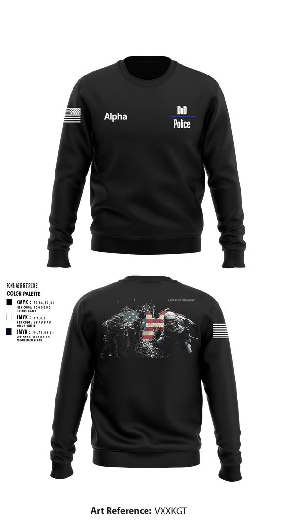Crew Neck Sweatshirt, DoD Police, Police, Teamtime, Team time, sublimation, custom sports apparel, team uniforms, spirit wear, spiritwear, sports uniforms, custom shirts, team store, custom team store, fundraiser sports, apparel fundraiser