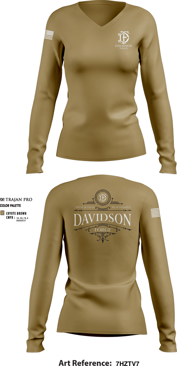Women's Long Sleeve Vneck Shirt, Davidson Forge, , Teamtime, Team time, sublimation, custom sports apparel, team uniforms, spirit wear, spiritwear, sports uniforms, custom shirts, team store, custom team store, fundraiser sports, apparel fundraiser