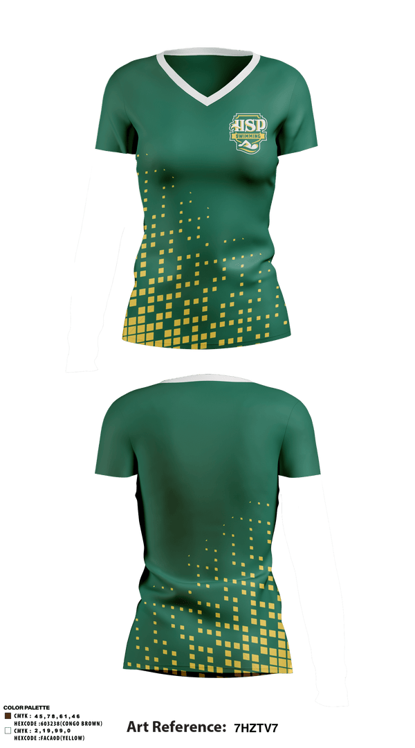 Women's Short Sleeve Vneck Shirt, Holy Spirit Preparatory Upper School Swimming, Swimming, Teamtime, Team time, sublimation, custom sports apparel, team uniforms, spirit wear, spiritwear, sports uniforms, custom shirts, team store, custom team store, fundraiser sports, apparel fundraiser