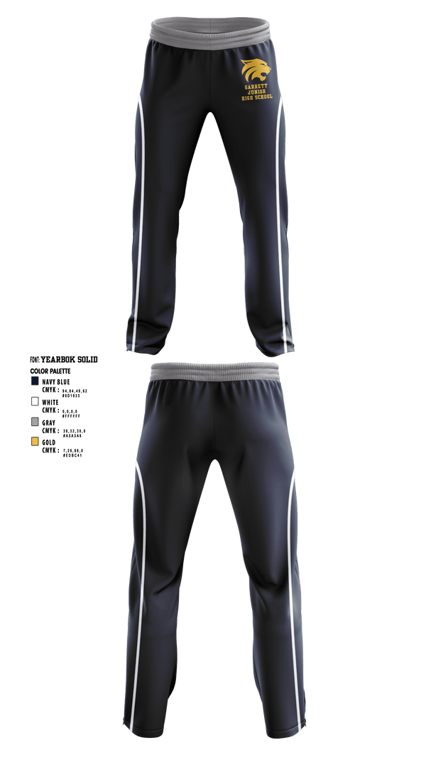 Sweatpants, Garrett Junior High School, Spirit Store, Teamtime, Team time, sublimation, custom sports apparel, team uniforms, spirit wear, spiritwear, sports uniforms, custom shirts, team store, custom team store, fundraiser sports, apparel fundraiser