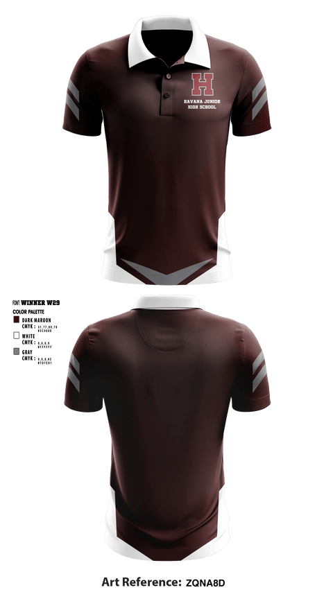 Short Sleeve Performance Polo, Havana Junior High School, Spirit Store, Teamtime, Team time, sublimation, custom sports apparel, team uniforms, spirit wear, spiritwear, sports uniforms, custom shirts, team store, custom team store, fundraiser sports, apparel fundraiser