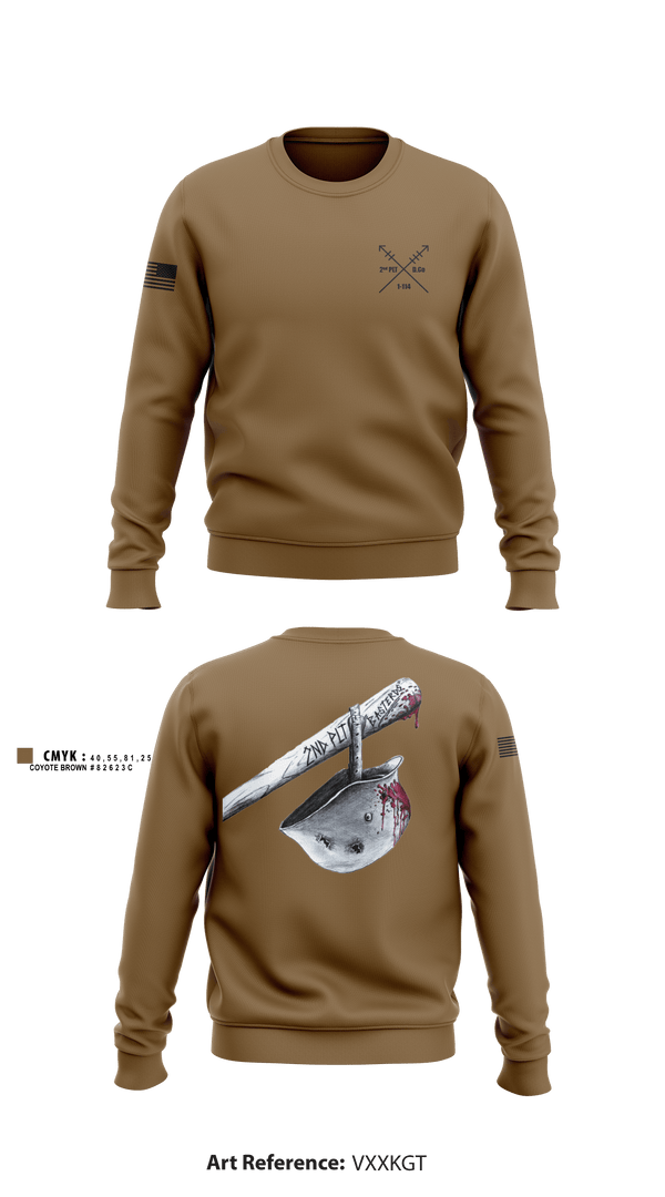 Crew Neck Sweatshirt, 2nd PLT Baseterds, National Guard, Teamtime, Team time, sublimation, custom sports apparel, team uniforms, spirit wear, spiritwear, sports uniforms, custom shirts, team store, custom team store, fundraiser sports, apparel fundraiser