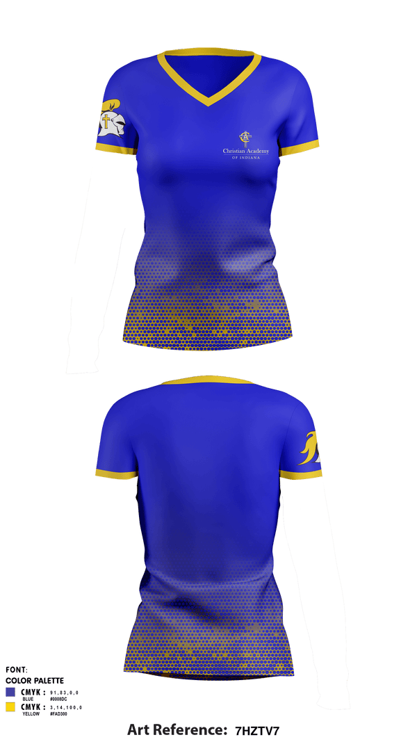 Women's Short Sleeve Vneck Shirt, Christian Academy of Indiana, Spirit Store, Teamtime, Team time, sublimation, custom sports apparel, team uniforms, spirit wear, spiritwear, sports uniforms, custom shirts, team store, custom team store, fundraiser sports, apparel fundraiser
