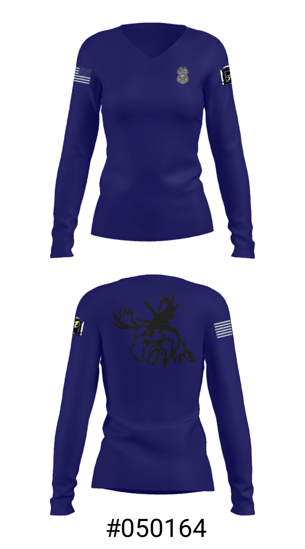 Women's Long Sleeve Vneck Shirt, , Police, Teamtime, Team time, sublimation, custom sports apparel, team uniforms, spirit wear, spiritwear, sports uniforms, custom shirts, team store, custom team store, fundraiser sports, apparel fundraiser