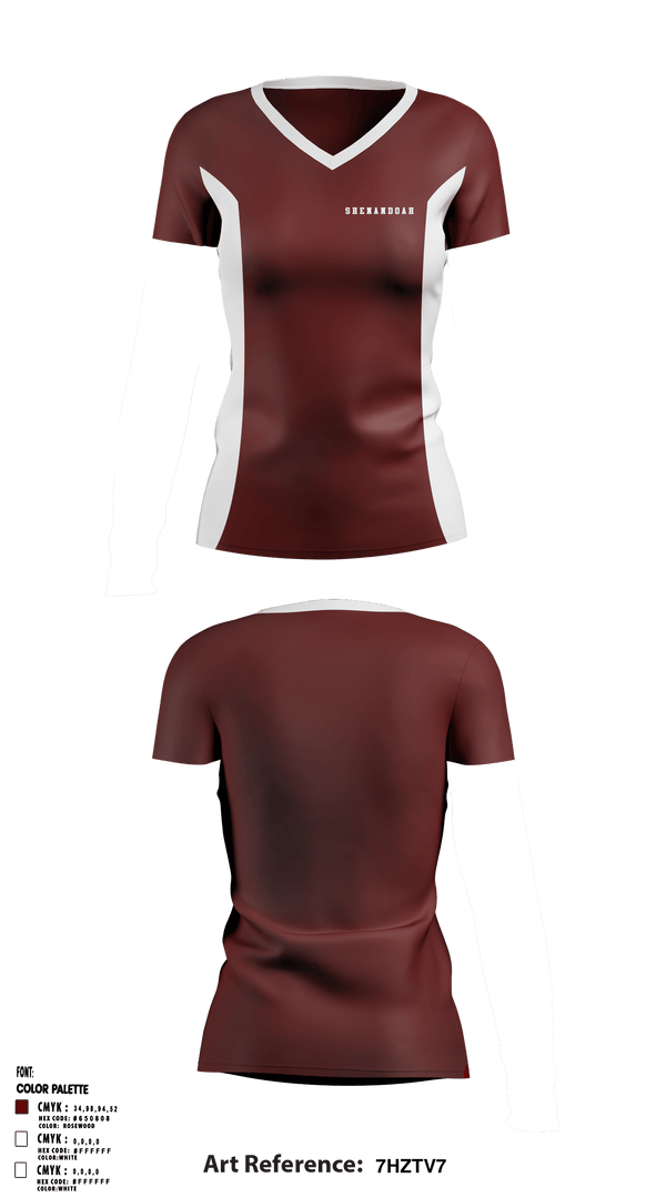 Women's Short Sleeve Vneck Shirt, Shenandoah High School, Spirit Store, Teamtime, Team time, sublimation, custom sports apparel, team uniforms, spirit wear, spiritwear, sports uniforms, custom shirts, team store, custom team store, fundraiser sports, apparel fundraiser